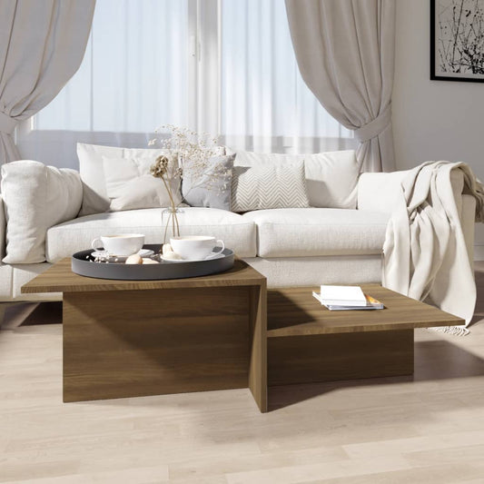Salontafel 111,5x50x33 cm bewerkt hout bruin eikenkleur is nu te koop bij PeponiXL, paradijselijk wonen!