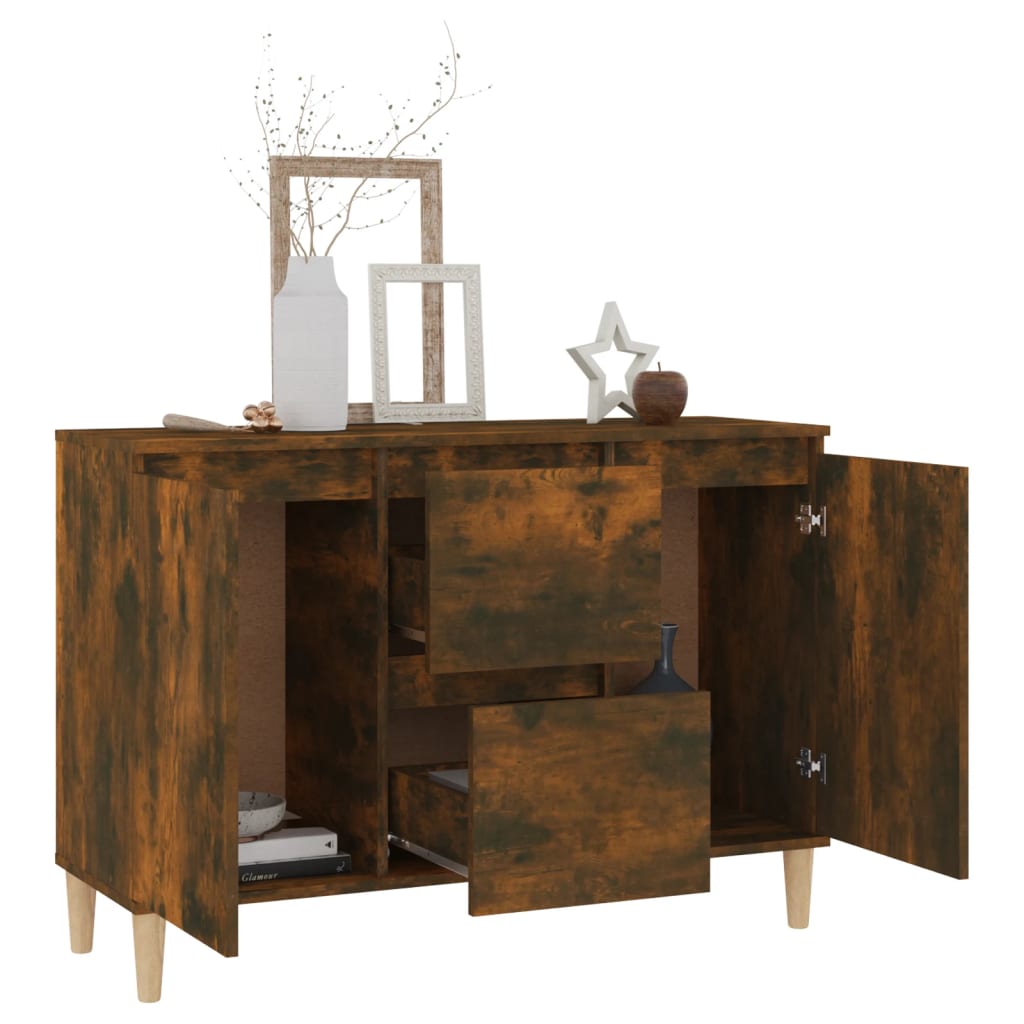 Dressoir 101x35x70 cm bewerkt hout gerookt eikenkleurig is nu te koop bij PeponiXL, paradijselijk wonen!