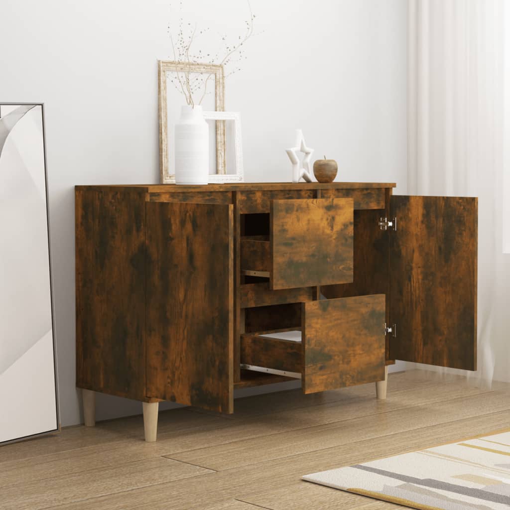 Dressoir 101x35x70 cm bewerkt hout gerookt eikenkleurig is nu te koop bij PeponiXL, paradijselijk wonen!