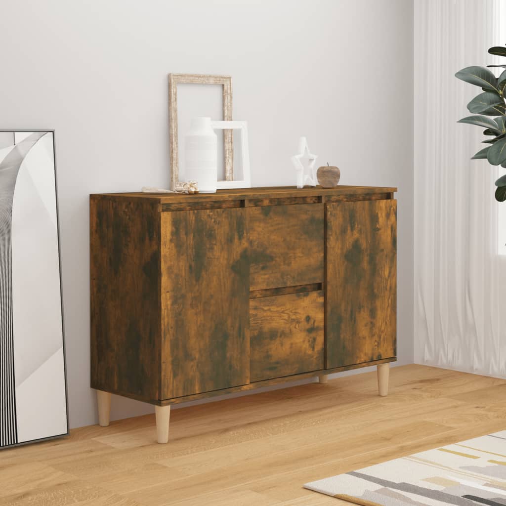 Dressoir 101x35x70 cm bewerkt hout gerookt eikenkleurig is nu te koop bij PeponiXL, paradijselijk wonen!