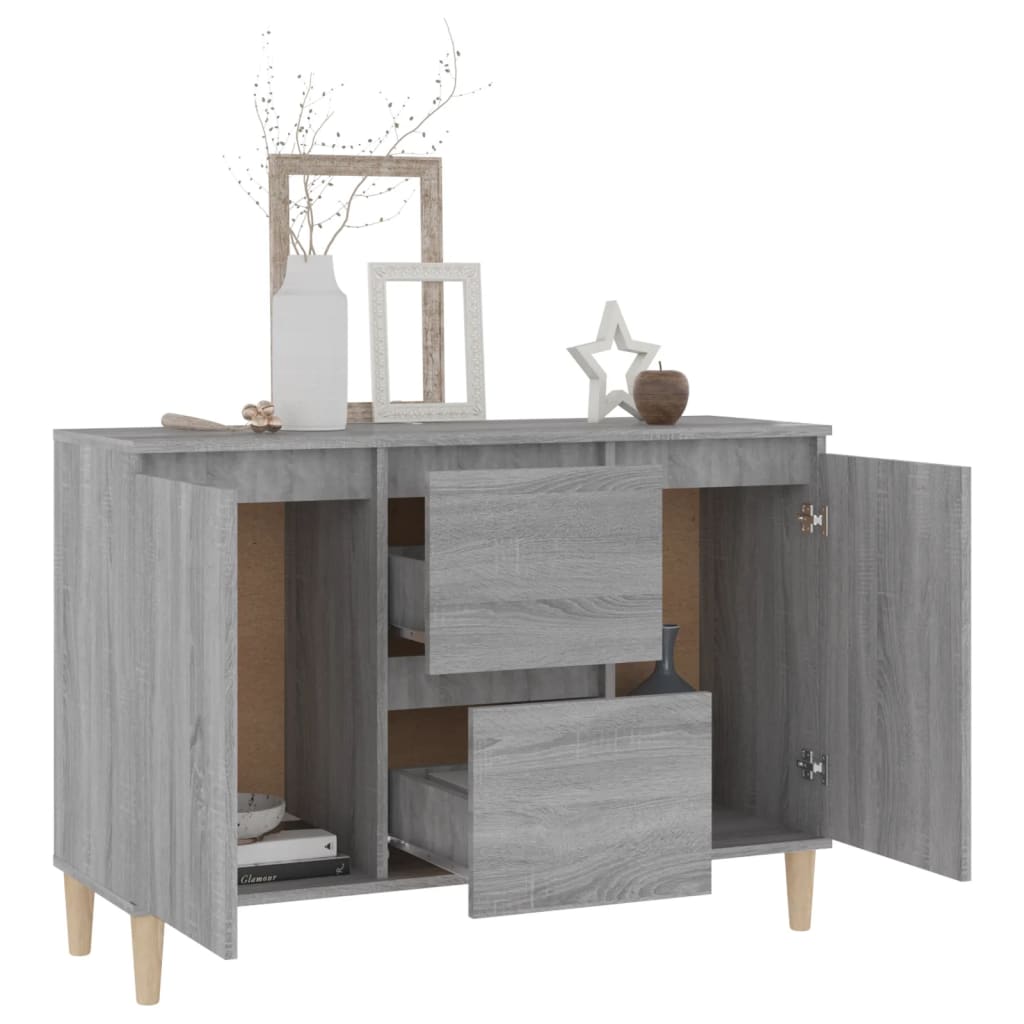 Dressoir 101x35x70 cm bewerkt hout grijs sonoma eikenkleurig is nu te koop bij PeponiXL, paradijselijk wonen!