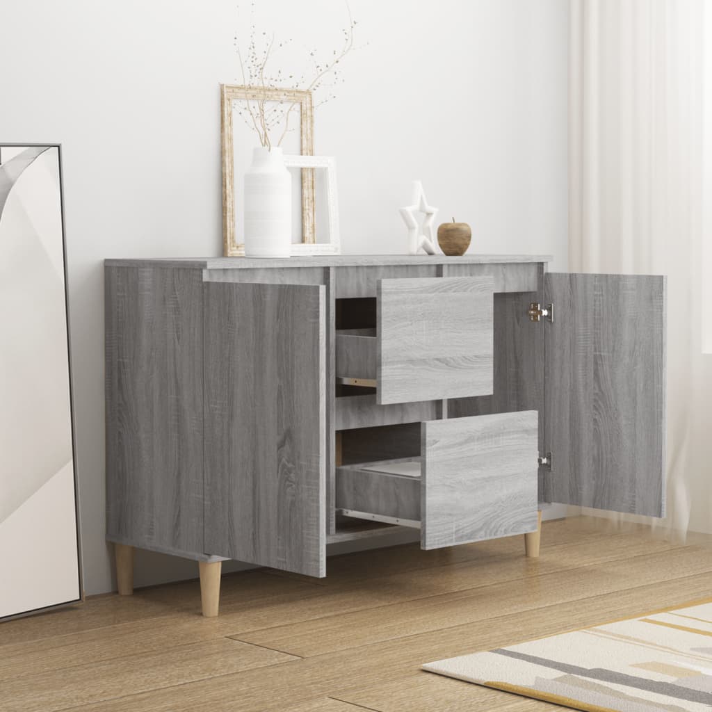 Dressoir 101x35x70 cm bewerkt hout grijs sonoma eikenkleurig is nu te koop bij PeponiXL, paradijselijk wonen!