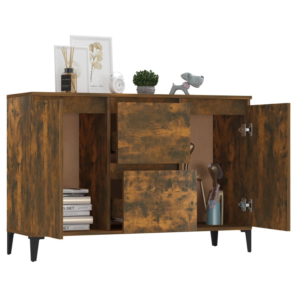 Dressoir 102x35x70 cm bewerkt hout gerookt eikenkleurig is nu te koop bij PeponiXL, paradijselijk wonen!