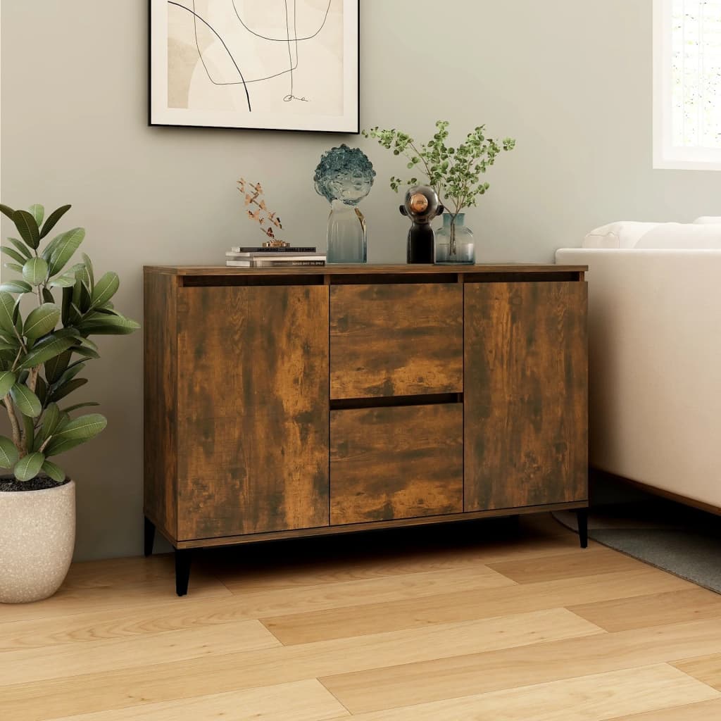 Dressoir 102x35x70 cm bewerkt hout gerookt eikenkleurig is nu te koop bij PeponiXL, paradijselijk wonen!