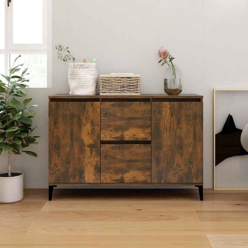 Dressoir 102x35x70 cm bewerkt hout gerookt eikenkleurig is nu te koop bij PeponiXL, paradijselijk wonen!
