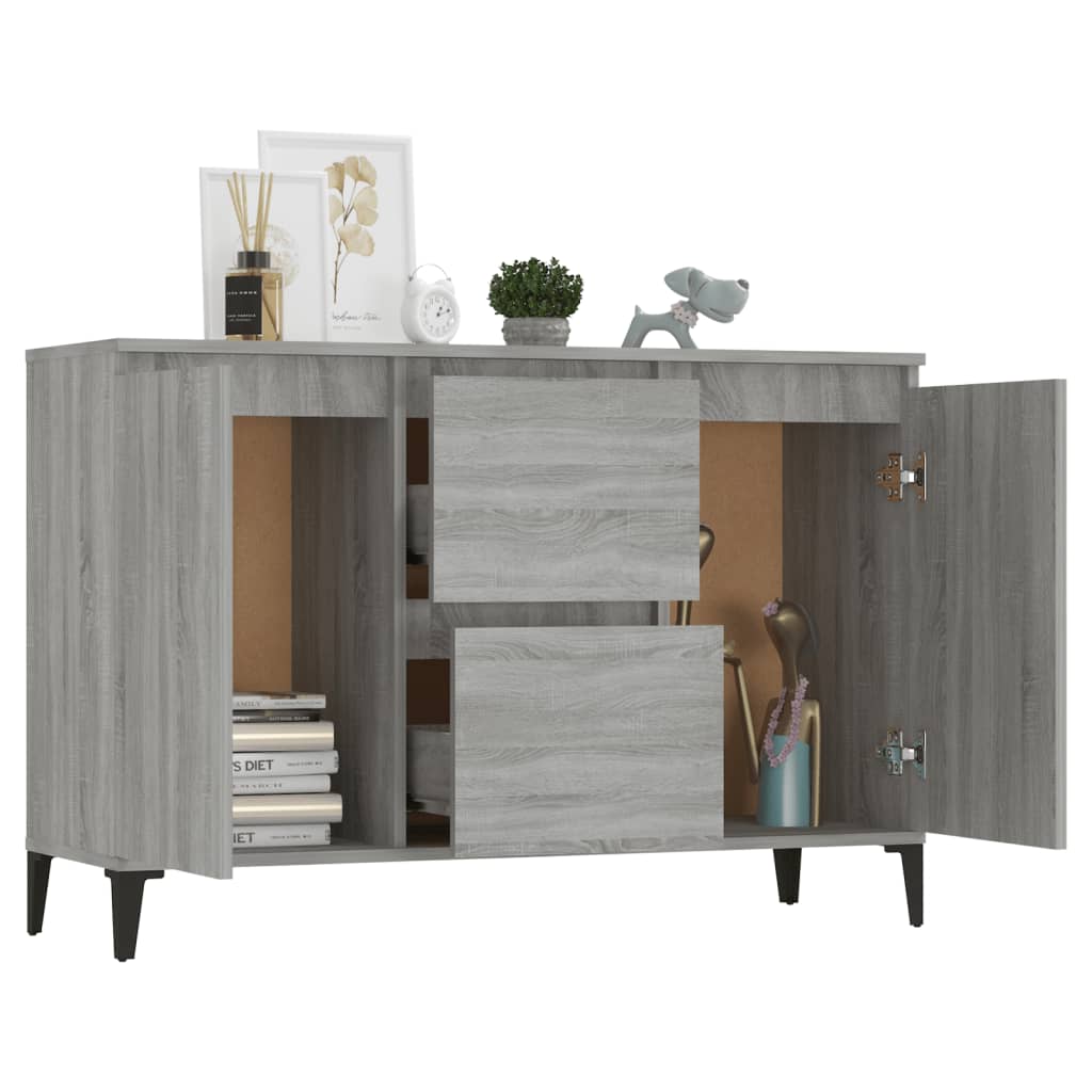 Dressoir 102x35x70 cm bewerkt hout grijs sonoma eikenkleurig is nu te koop bij PeponiXL, paradijselijk wonen!