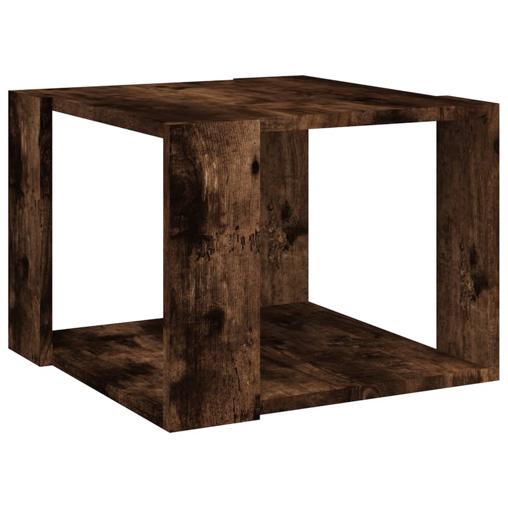 Salontafel 40x40x30 cm bewerkt hout gerookt eikenkleurig is nu te koop bij PeponiXL, paradijselijk wonen!