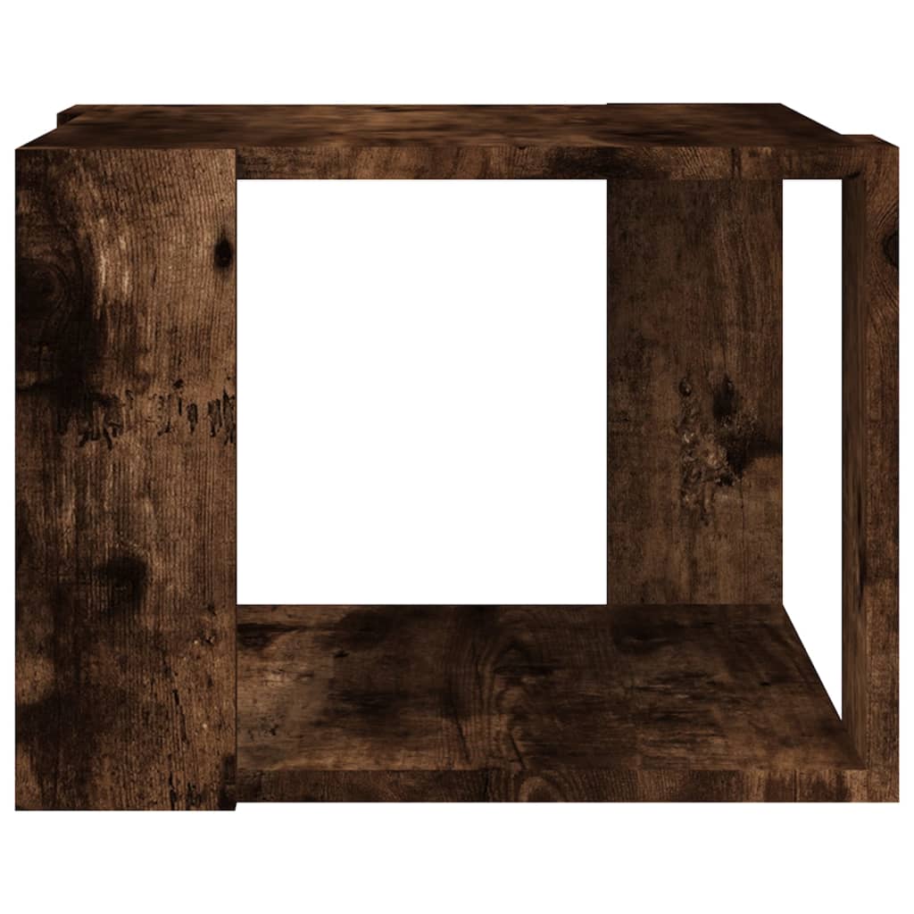Salontafel 40x40x30 cm bewerkt hout gerookt eikenkleurig is nu te koop bij PeponiXL, paradijselijk wonen!
