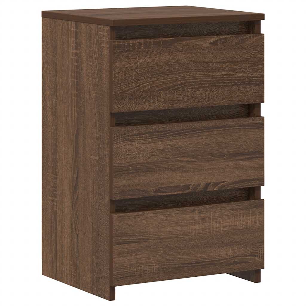 Nachtkastjes 2 st 40x35x62,5 cm bewerkt hout bruin eikenkleur is nu te koop bij PeponiXL, paradijselijk wonen!