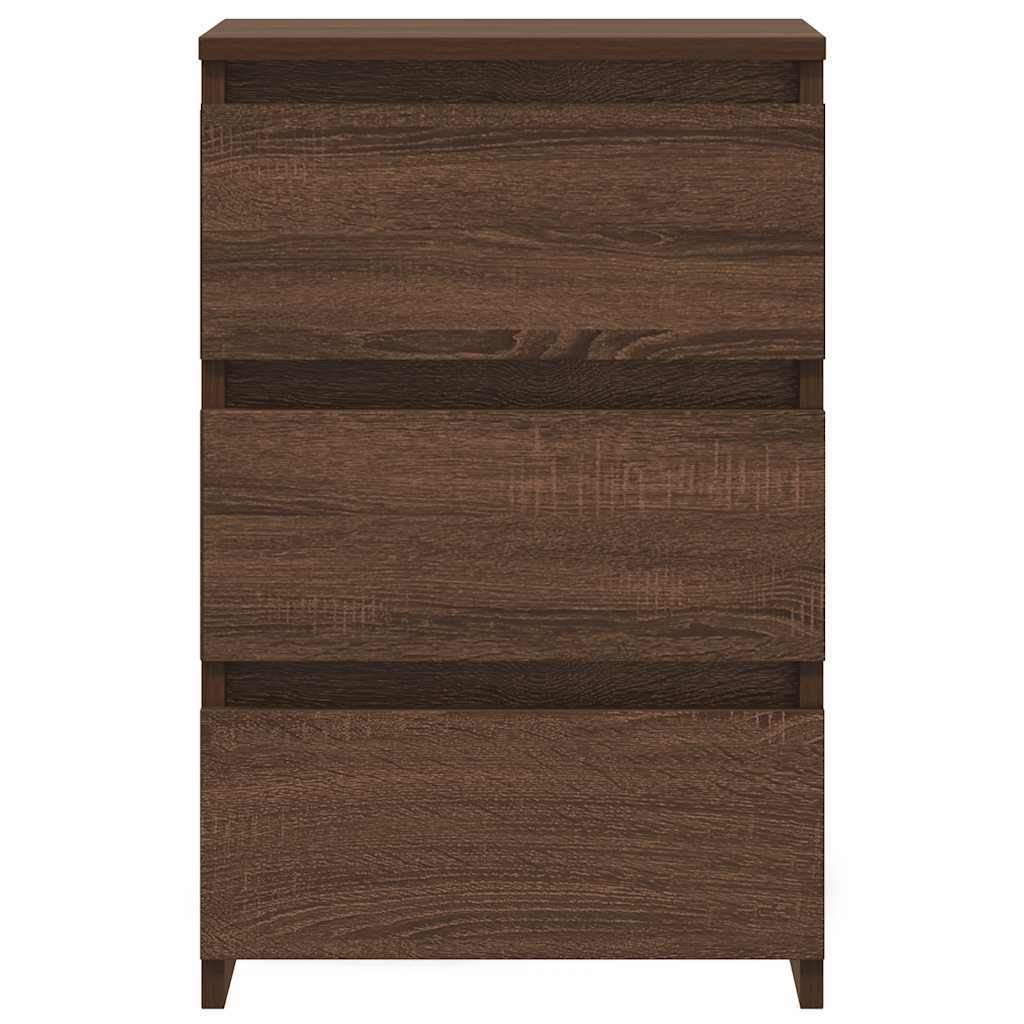 Nachtkastjes 2 st 40x35x62,5 cm bewerkt hout bruin eikenkleur is nu te koop bij PeponiXL, paradijselijk wonen!