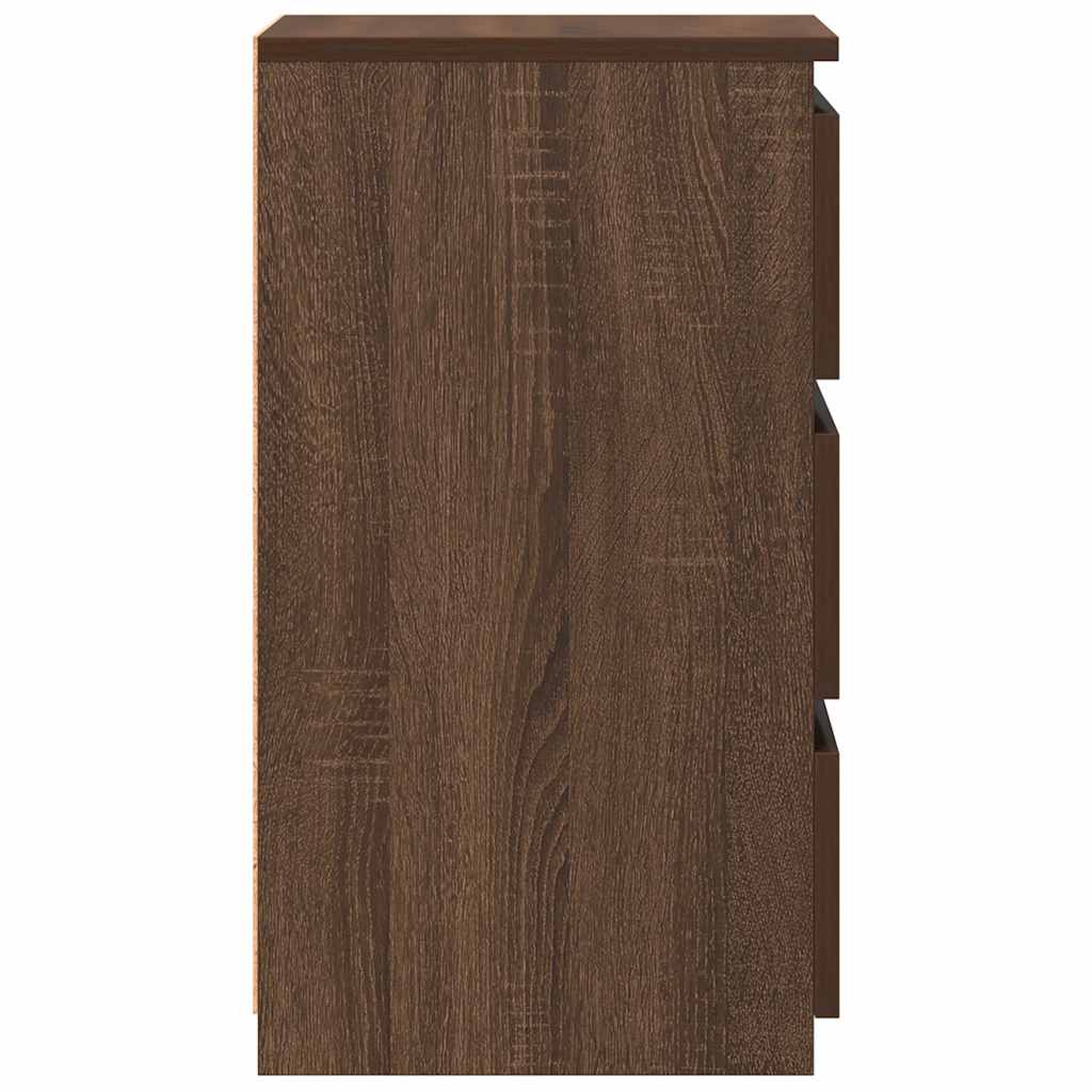 Nachtkastjes 2 st 40x35x62,5 cm bewerkt hout bruin eikenkleur is nu te koop bij PeponiXL, paradijselijk wonen!