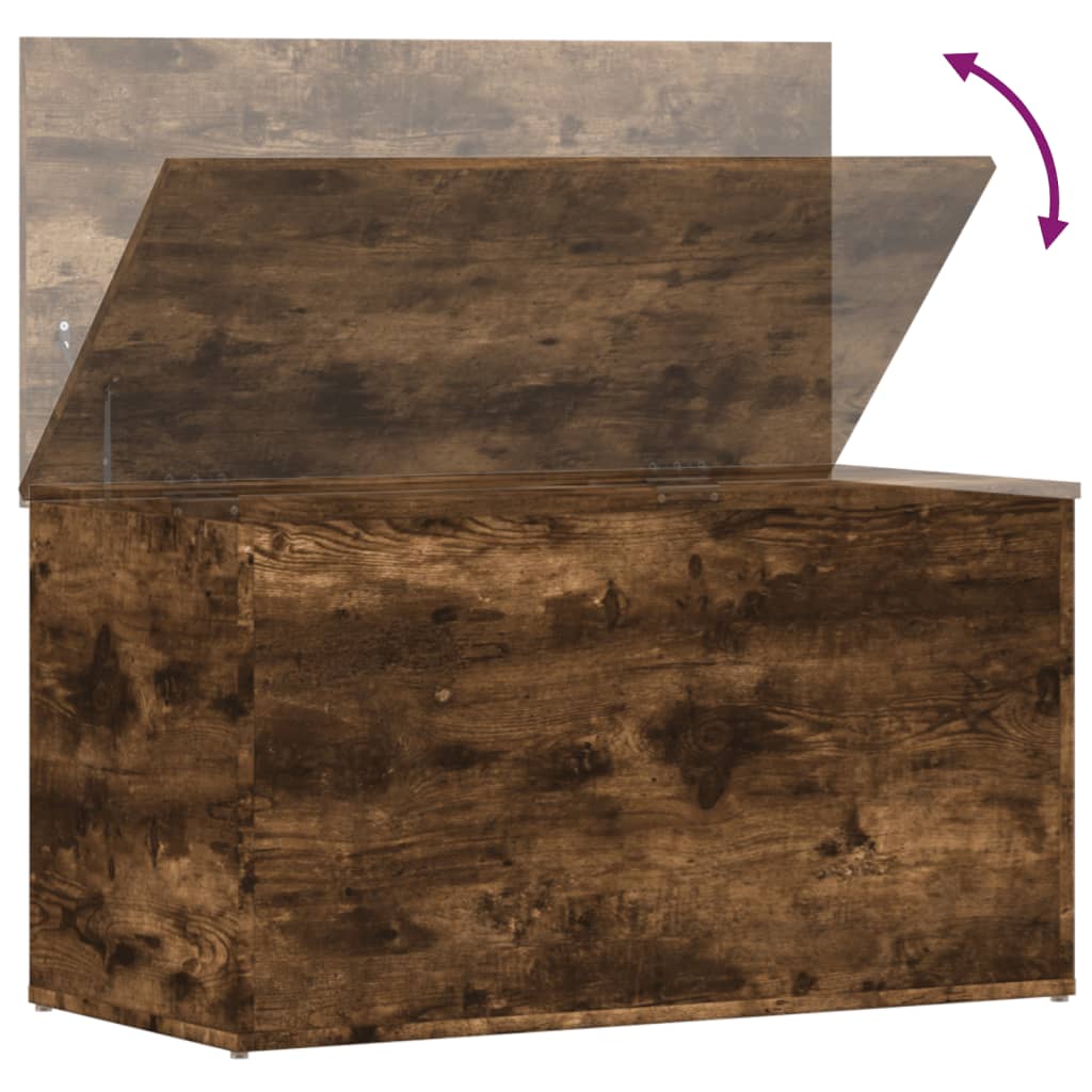 Opbergkist 84x42x46 cm bewerkt hout gerookt eikenkleurig is nu te koop bij PeponiXL, paradijselijk wonen!