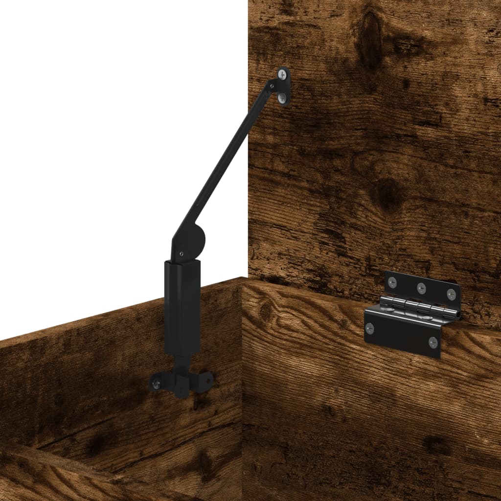 Opbergkist 84x42x46 cm bewerkt hout gerookt eikenkleurig is nu te koop bij PeponiXL, paradijselijk wonen!