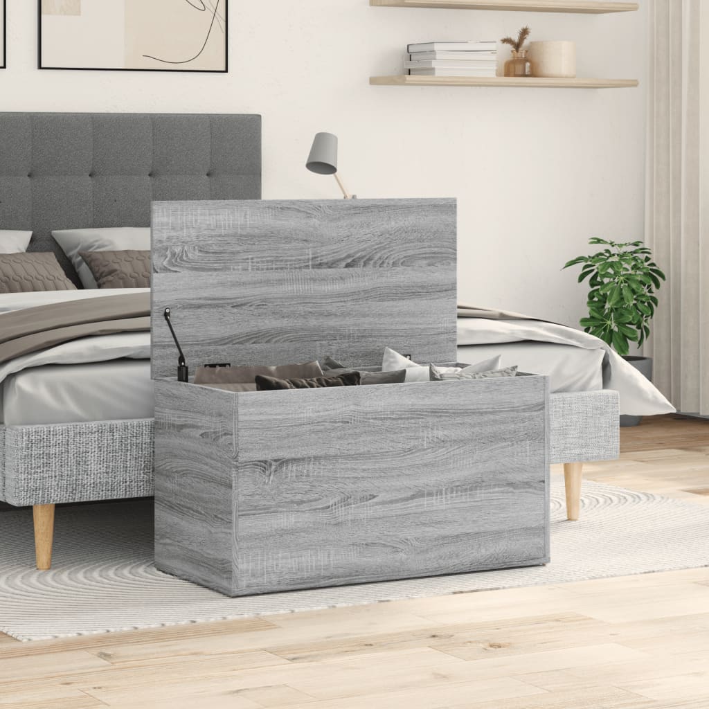 Opbergkist 84x42x46 cm bewerkt hout grijs sonoma eikenkleurig is nu te koop bij PeponiXL, paradijselijk wonen!