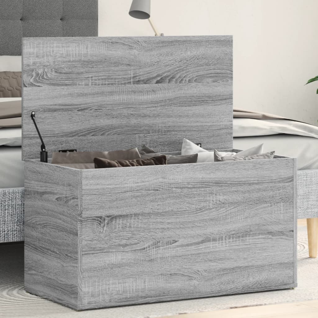 Opbergkist 84x42x46 cm bewerkt hout grijs sonoma eikenkleurig is nu te koop bij PeponiXL, paradijselijk wonen!