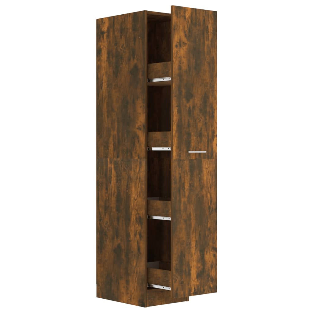 Apothekerskast 30x42,5x150 cm bewerkt hout gerookt eikenkleurig is nu te koop bij PeponiXL, paradijselijk wonen!