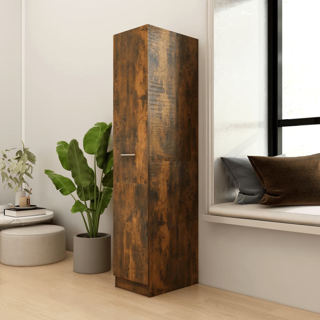 Apothekerskast 30x42,5x150 cm bewerkt hout gerookt eikenkleurig is nu te koop bij PeponiXL, paradijselijk wonen!