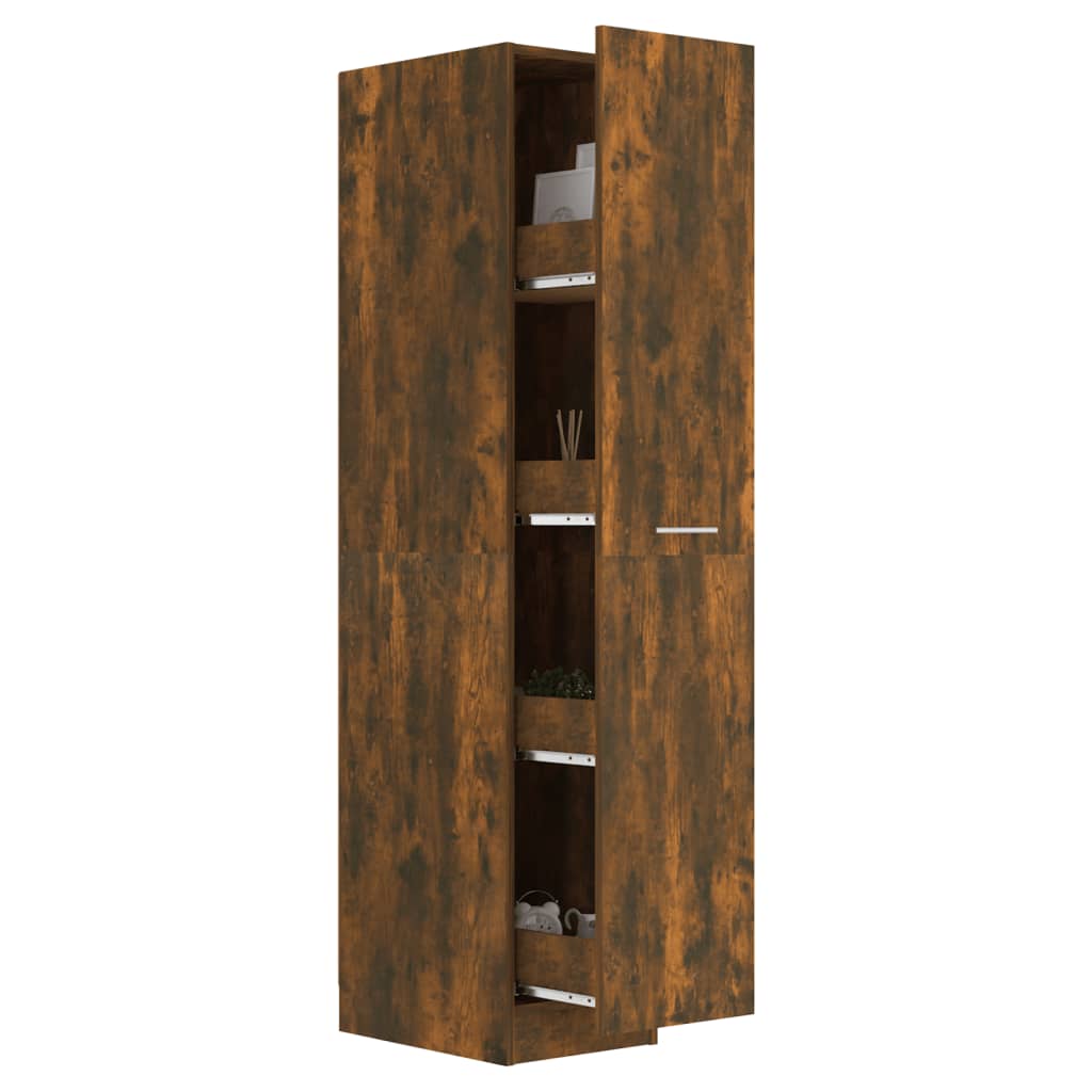 Apothekerskast 30x42,5x150 cm bewerkt hout gerookt eikenkleurig is nu te koop bij PeponiXL, paradijselijk wonen!