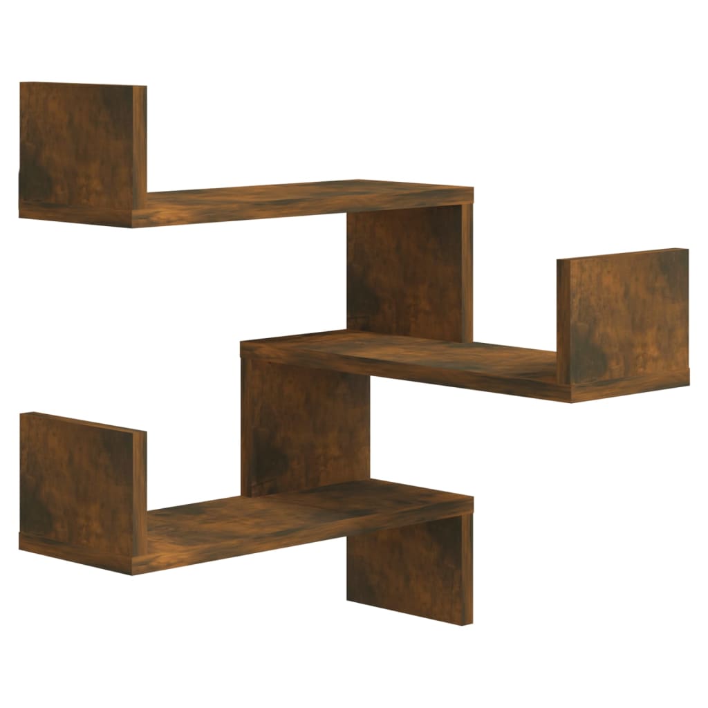 Hoekwandschap 40x40x50 cm bewerkt hout gerookt eikenkleurig is nu te koop bij PeponiXL, paradijselijk wonen!