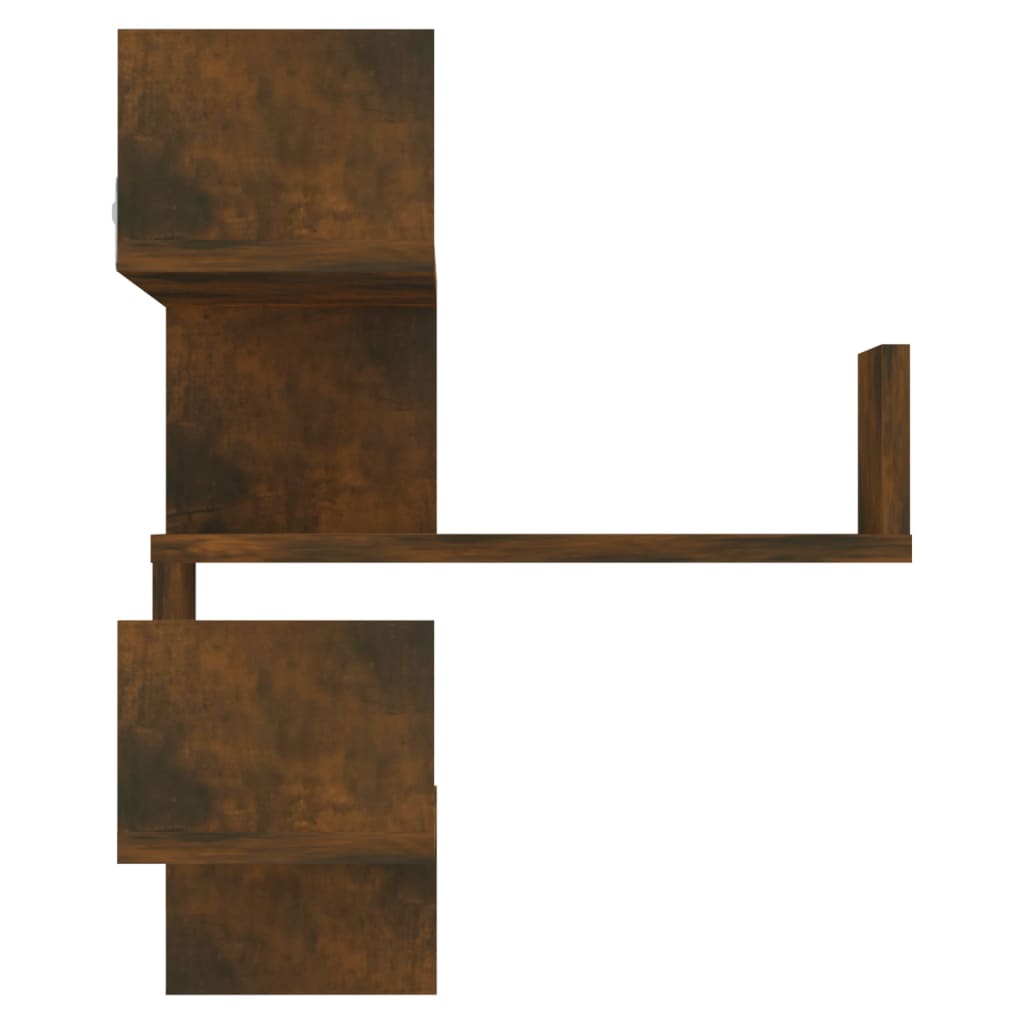 Hoekwandschap 40x40x50 cm bewerkt hout gerookt eikenkleurig is nu te koop bij PeponiXL, paradijselijk wonen!