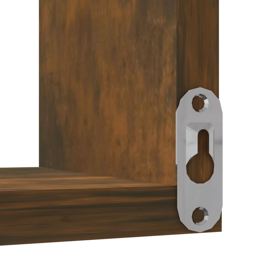 Hoekwandschap 40x40x50 cm bewerkt hout gerookt eikenkleurig is nu te koop bij PeponiXL, paradijselijk wonen!