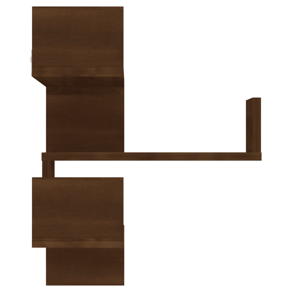 Hoekwandschappen 2 st 40x40x50 cm bewerkt hout bruin eikenkleur is nu te koop bij PeponiXL, paradijselijk wonen!