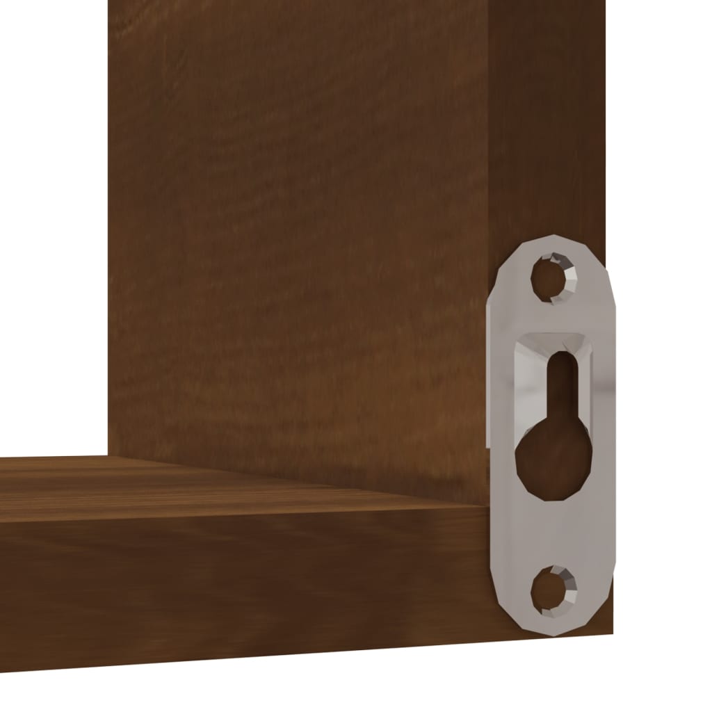 Hoekwandschappen 2 st 40x40x50 cm bewerkt hout bruin eikenkleur is nu te koop bij PeponiXL, paradijselijk wonen!