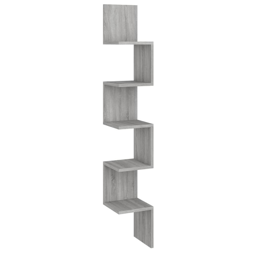 Hoekwandschap 20x20x127,5 cm bewerkt hout grijs sonoma eiken is nu te koop bij PeponiXL, paradijselijk wonen!