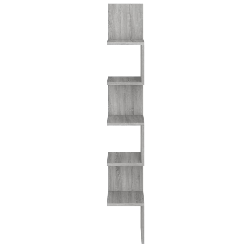 Hoekwandschap 20x20x127,5 cm bewerkt hout grijs sonoma eiken is nu te koop bij PeponiXL, paradijselijk wonen!