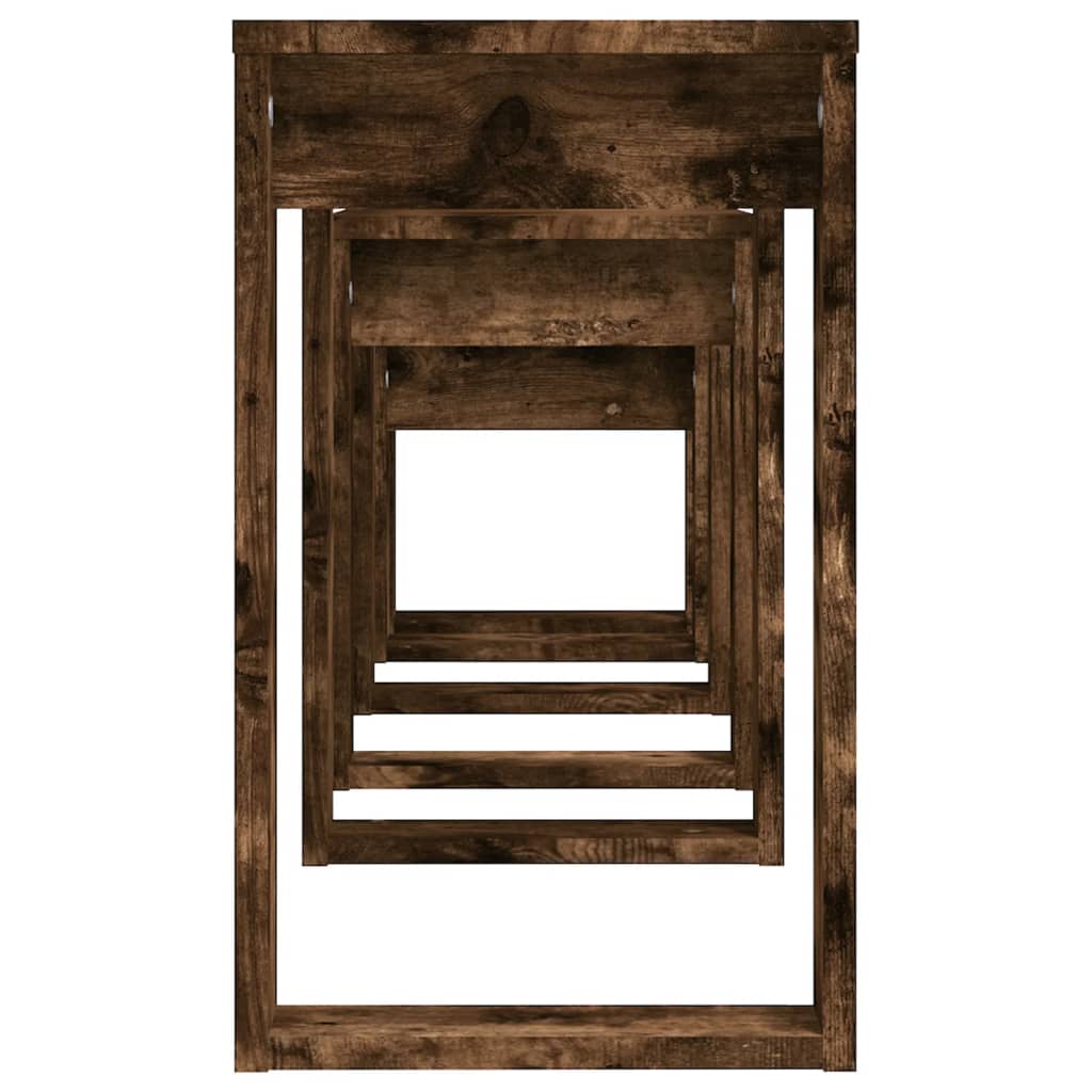 3-delige Tafeltjesset bewerkt hout gerookt eikenkleurig is nu te koop bij PeponiXL, paradijselijk wonen!
