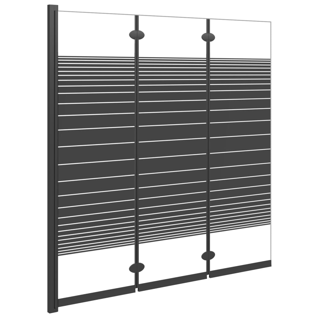 Douchewand inklapbaar 3 panelen 130x130 cm ESG zwart is nu te koop bij PeponiXL, paradijselijk wonen!