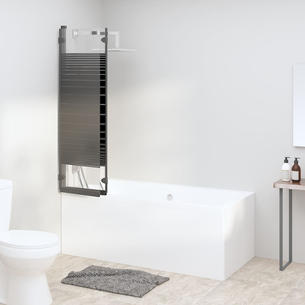 Douchewand inklapbaar 3 panelen 130x130 cm ESG zwart is nu te koop bij PeponiXL, paradijselijk wonen!