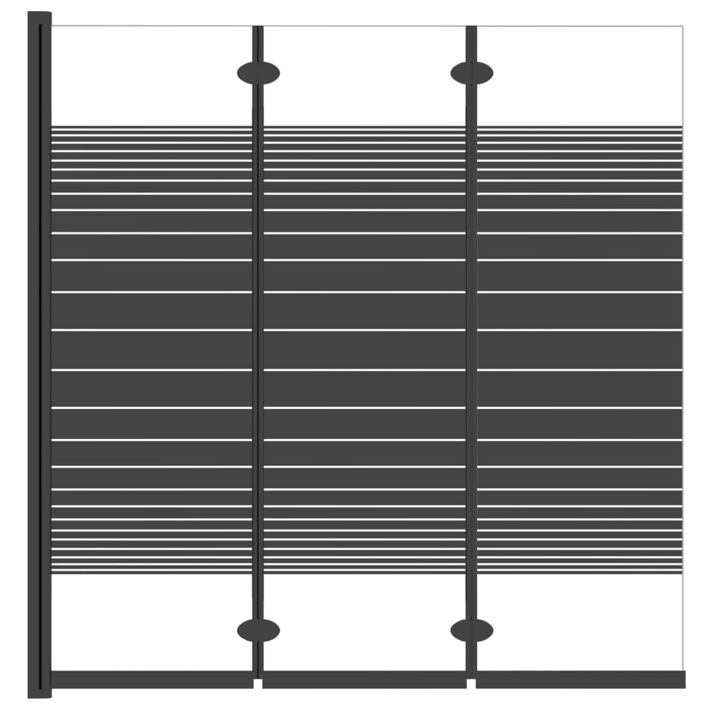 Douchewand inklapbaar 3 panelen 130x130 cm ESG zwart is nu te koop bij PeponiXL, paradijselijk wonen!