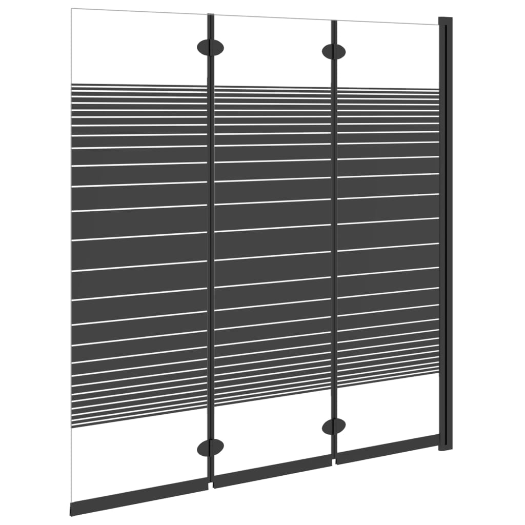 Douchewand inklapbaar 3 panelen 130x130 cm ESG zwart is nu te koop bij PeponiXL, paradijselijk wonen!