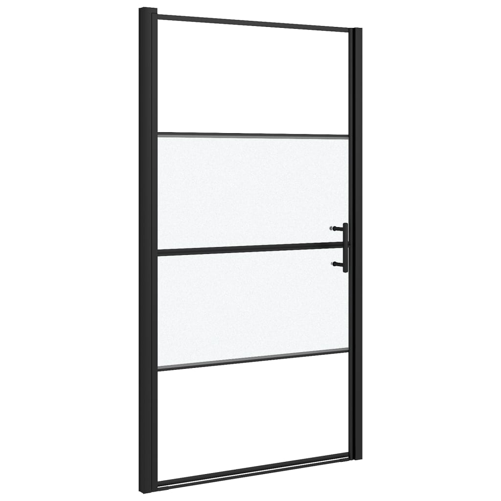 Douchedeur halfmat 100x178 cm gehard glas zwart is nu te koop bij PeponiXL, paradijselijk wonen!