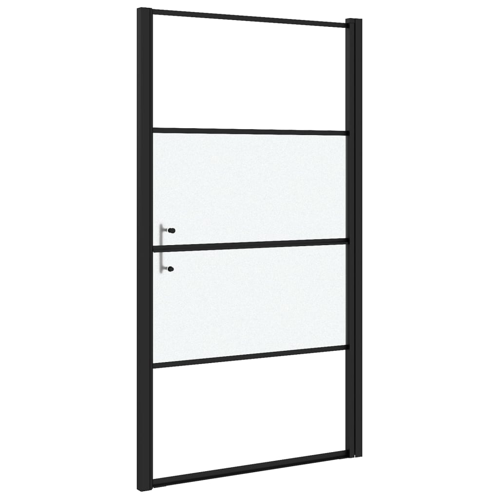 Douchedeur halfmat 100x178 cm gehard glas zwart is nu te koop bij PeponiXL, paradijselijk wonen!