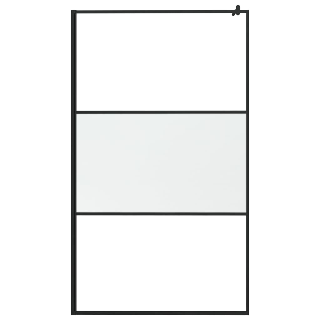 Inloopdouchewand 115x195 cm halfmat ESG-glas zwart is nu te koop bij PeponiXL, paradijselijk wonen!