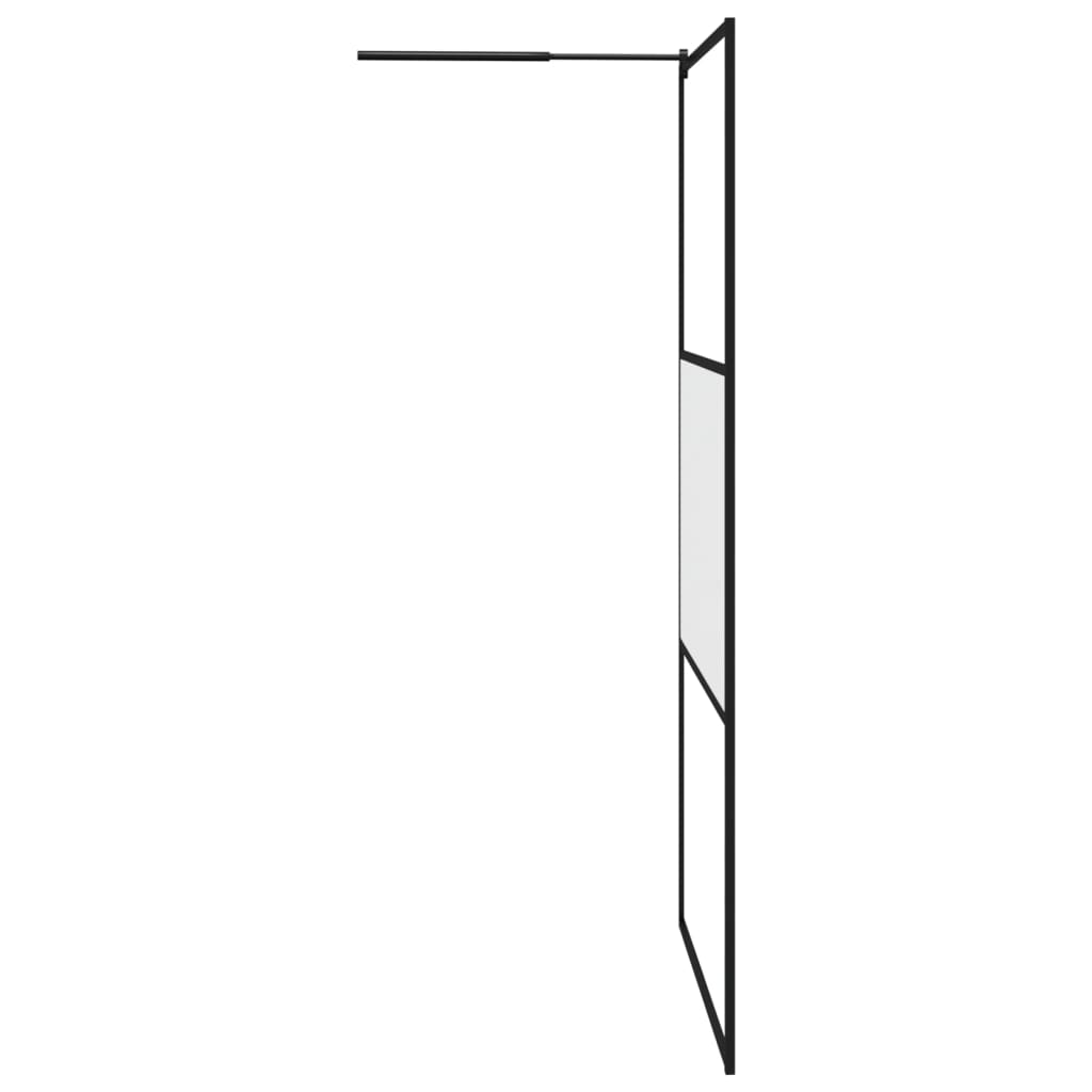 Inloopdouchewand 115x195 cm halfmat ESG-glas zwart is nu te koop bij PeponiXL, paradijselijk wonen!