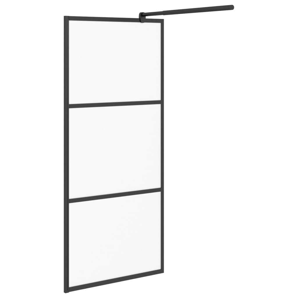 Inloopdouchewand 80x195 cm mat ESG-glas zwart is nu te koop bij PeponiXL, paradijselijk wonen!