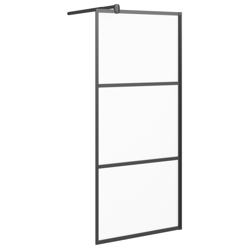 Inloopdouchewand 90x195 cm mat ESG-glas zwart is nu te koop bij PeponiXL, paradijselijk wonen!