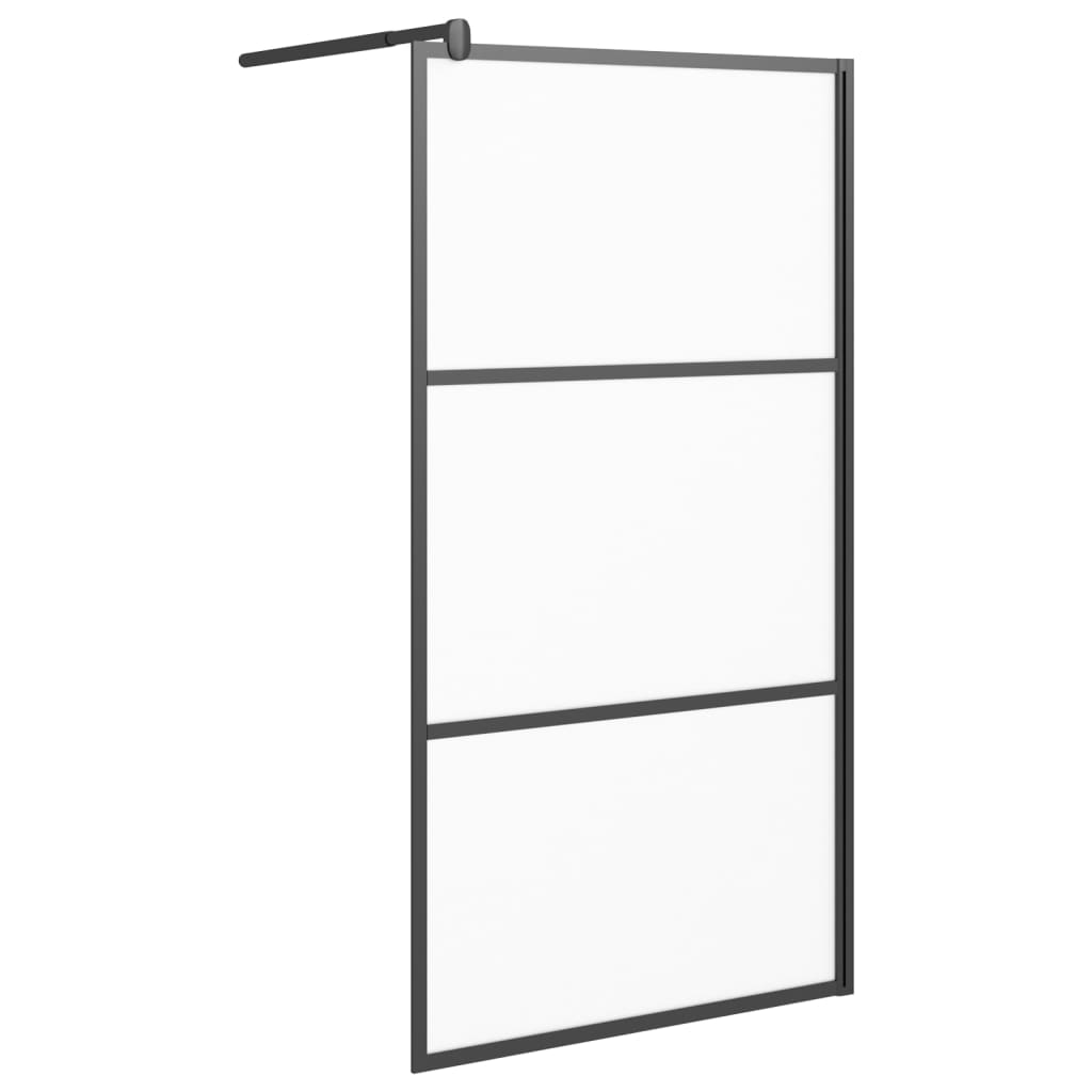 Inloopdouchewand 100x195 cm mat ESG-glas zwart is nu te koop bij PeponiXL, paradijselijk wonen!