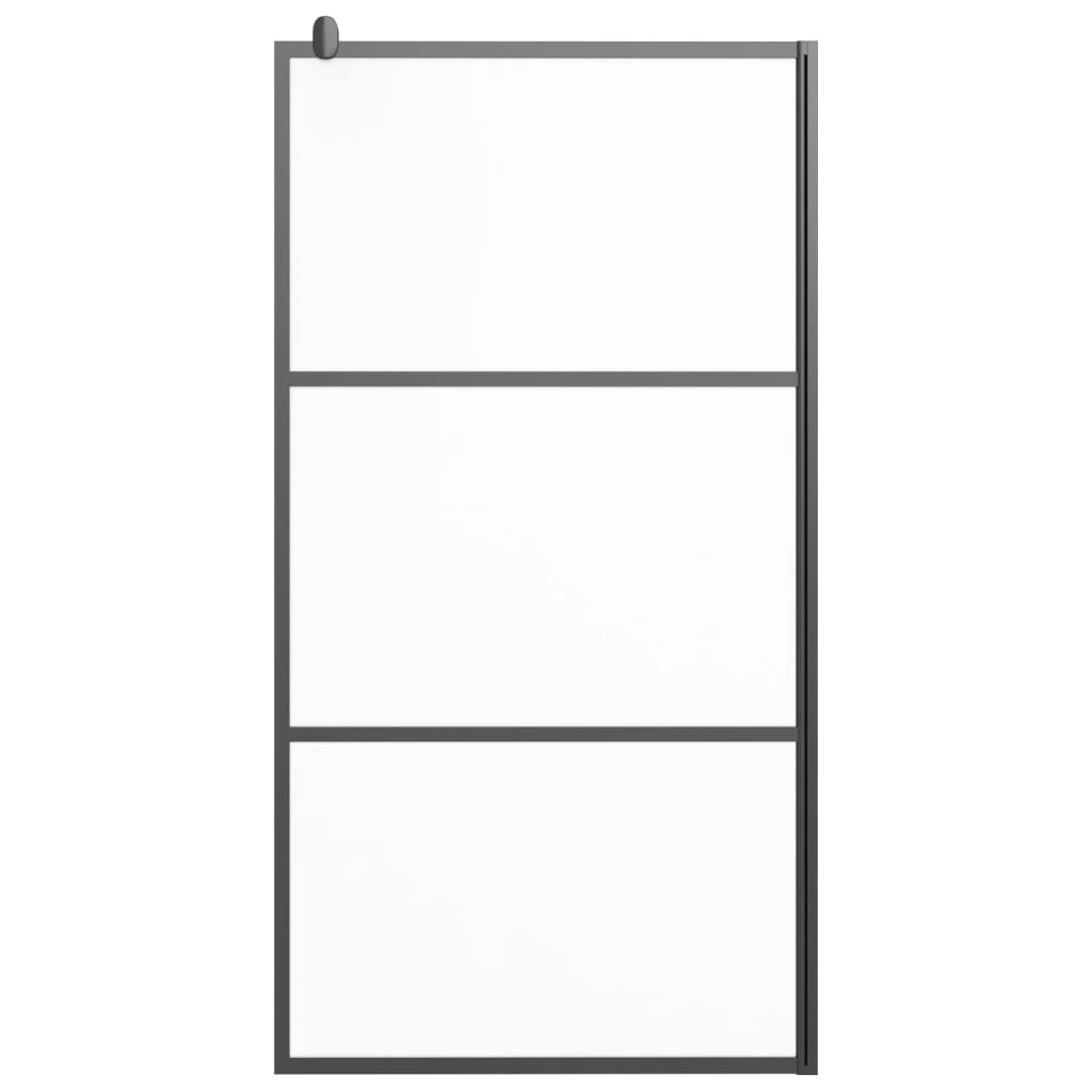 Inloopdouchewand 100x195 cm mat ESG-glas zwart is nu te koop bij PeponiXL, paradijselijk wonen!