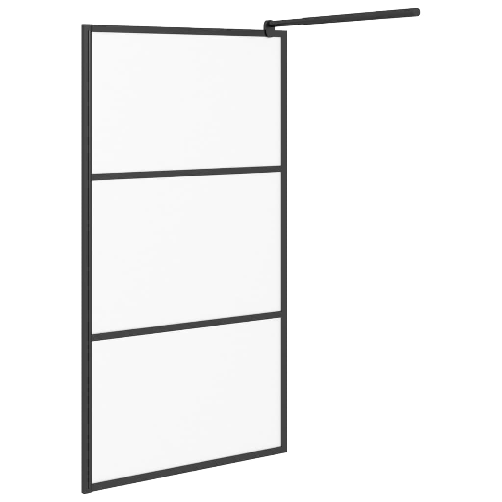 Inloopdouchewand 100x195 cm mat ESG-glas zwart is nu te koop bij PeponiXL, paradijselijk wonen!