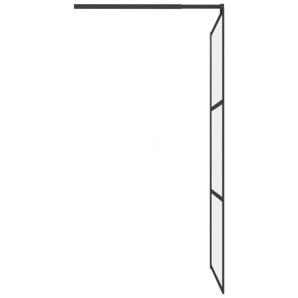 Inloopdouchewand 100x195 cm mat ESG-glas zwart is nu te koop bij PeponiXL, paradijselijk wonen!