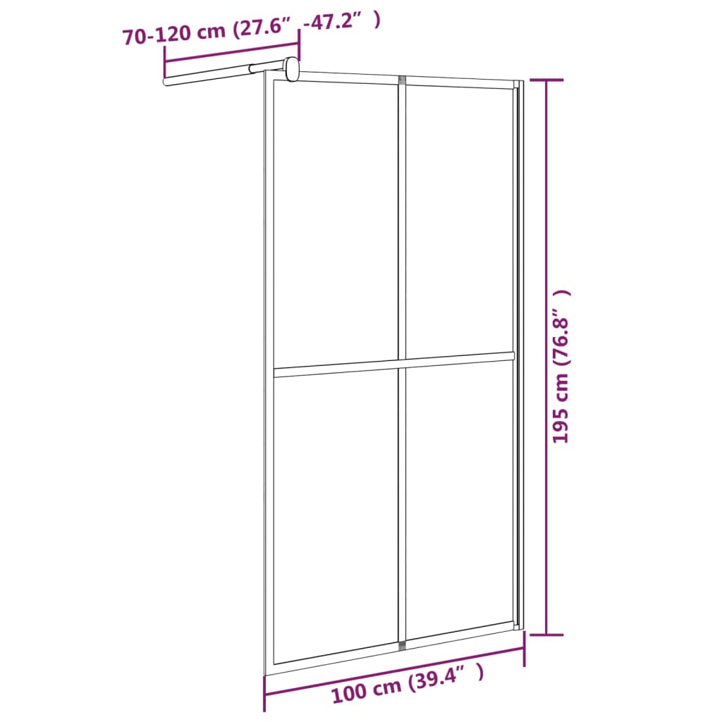 Inloopdouchescherm 100x195 cm donker gehard glas is nu te koop bij PeponiXL, paradijselijk wonen!