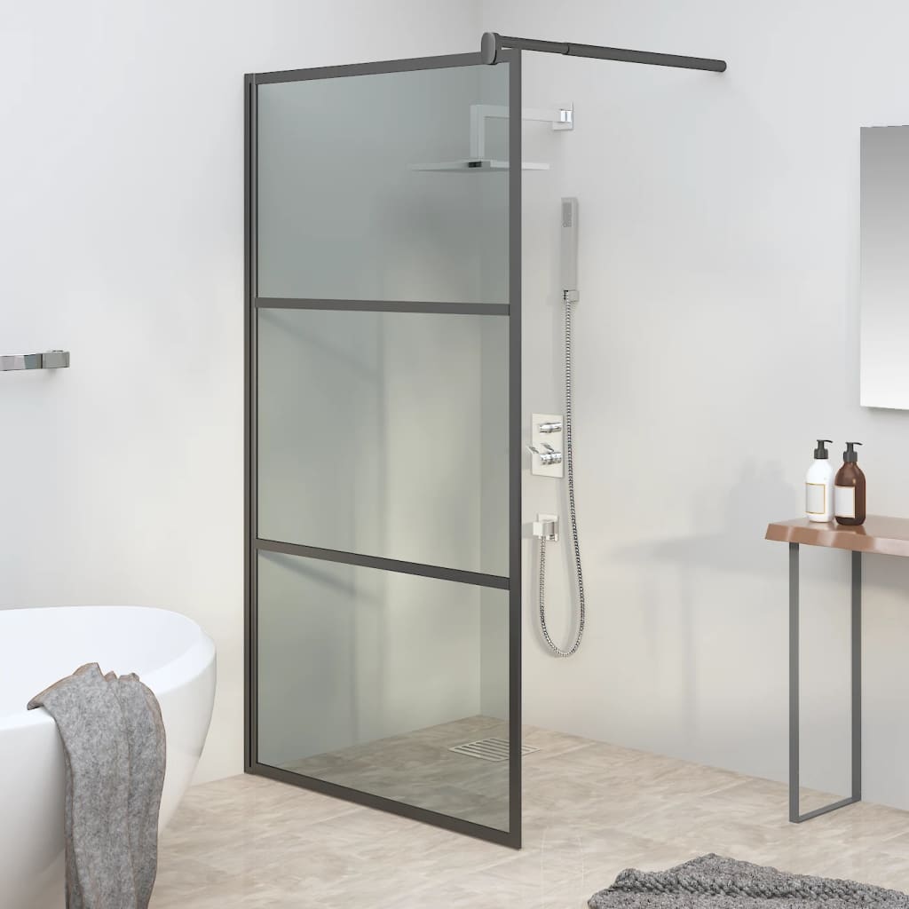 Inloopdouchewand 100x195 cm donker ESG-glas zwart is nu te koop bij PeponiXL, paradijselijk wonen!