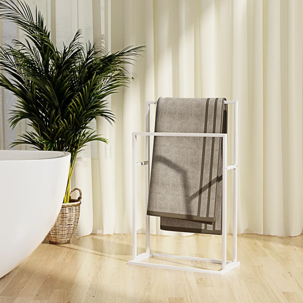 Handdoekenrek vrijstaand 48x24x78,5 cm ijzer wit is nu te koop bij PeponiXL, paradijselijk wonen!