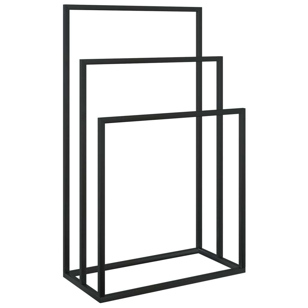 Handdoekenrek vrijstaand 48x24x79 cm ijzer zwart is nu te koop bij PeponiXL, paradijselijk wonen!