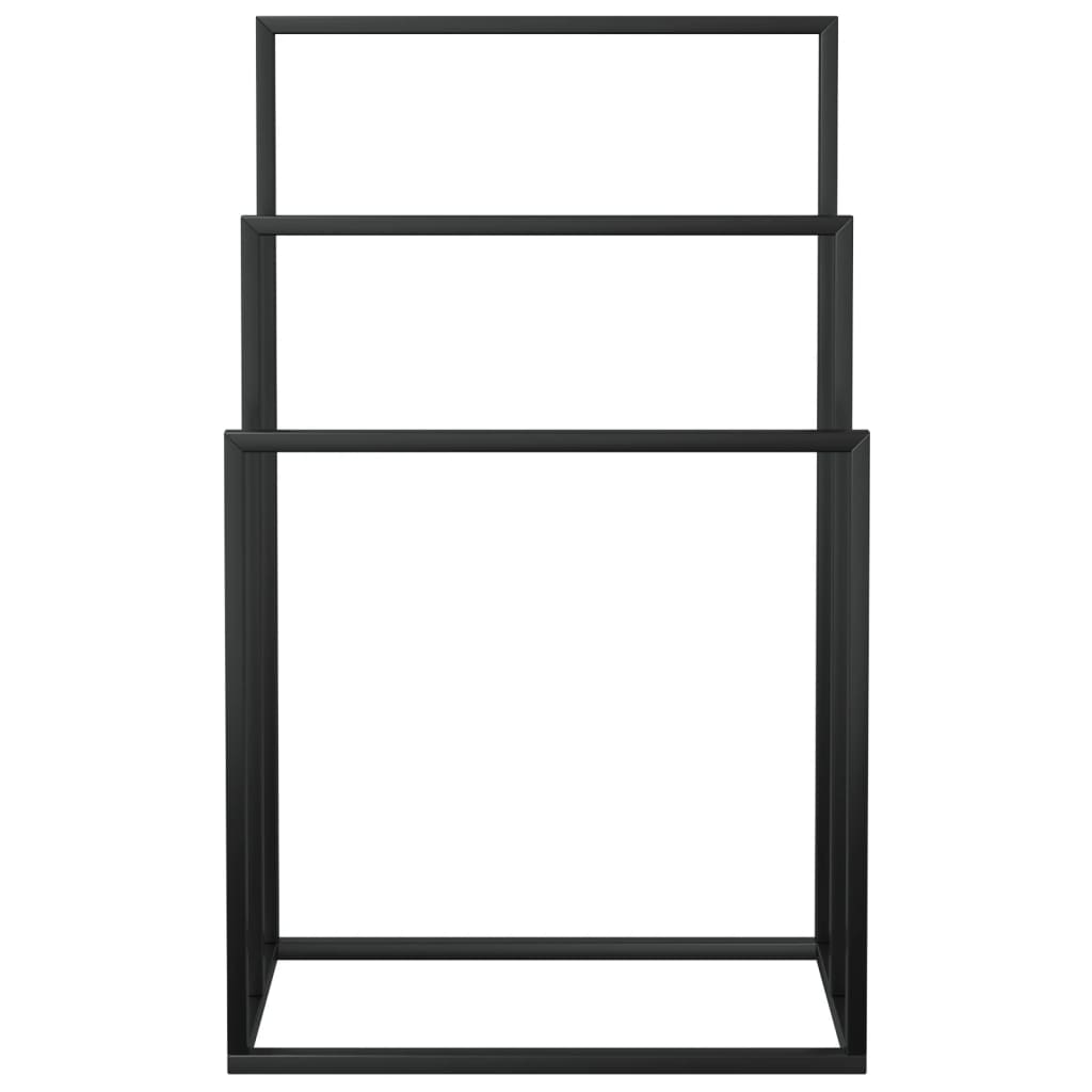Handdoekenrek vrijstaand 48x24x79 cm ijzer zwart is nu te koop bij PeponiXL, paradijselijk wonen!