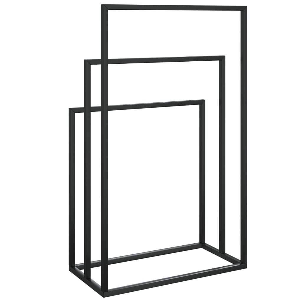 Handdoekenrek vrijstaand 48x24x79 cm ijzer zwart is nu te koop bij PeponiXL, paradijselijk wonen!